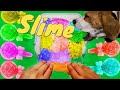 【ASMR】ペットに注意！犬に隠れながらスライム実験　Beware of pets！Slime experiment　Cuidado com os animais de estimação！