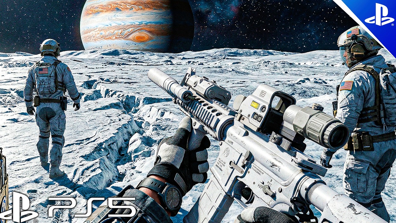 Tactical Invasion on Jupiter's Moon. Realistic Immersive ULTRA Graphics ...