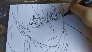 Speed drawing anime haikyuu to top Kageyama tobio how to drawing/menggambar anime easy lineart