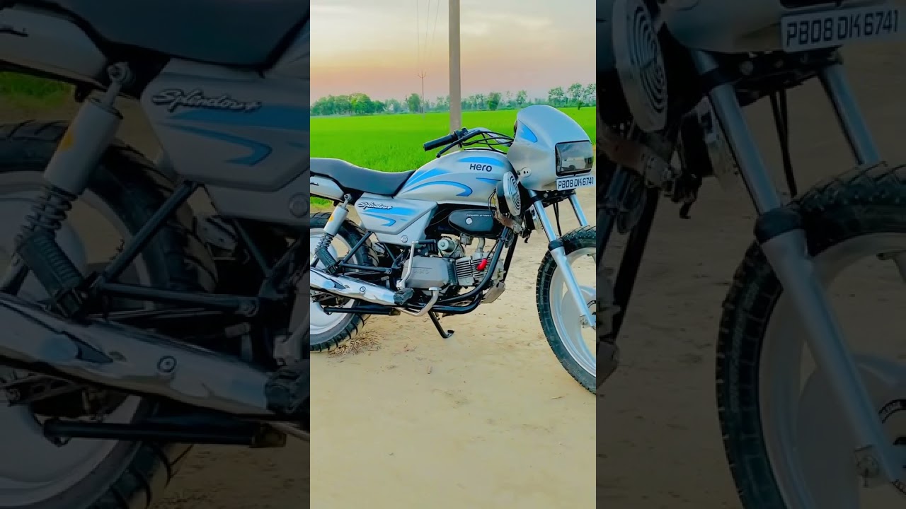 Fully modify splendor  black splendor Modified bike splendor modified silver colour bike new 