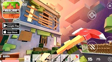 FreeCraft Zombie Apocalypse Gameplay Walkthrough (iOS, Android) Part 1