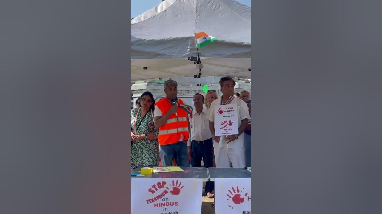 Protest at brussels against bangladesh voilence on hindus by whro