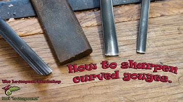 Sharpening curved chisels.