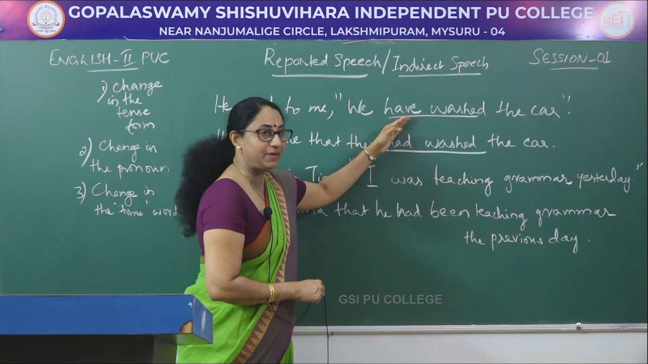 ENGLISH | II PUC | GRAMMAR | REPORTED SPEECH | S01