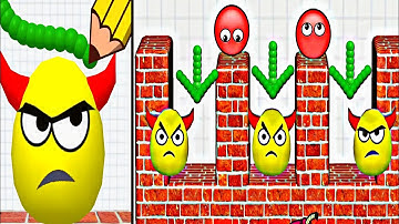 Draw To Smash Hide Ball vs Save Stickman | Smash Hit Game | Funny Brain Puzzle | ASMR Gameplay