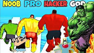 NOOB vs PRO vs HACKER In SYMBIOTE RUN With Oggy SHINCHAN And CHOP#noob #pro#hacker #shinchan #oggy