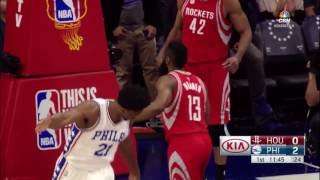 Joel Embiid Dunk on Nene! | Rockets vs 76ers | January 27, 2017