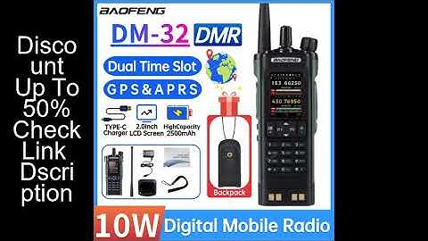 Baofeng Dm 32Uv Dm32 Walkie Talkie Dmr Radios Gps Aprs Text Sms Aes256 8W  Dual Time Slot Tier 1+2 T