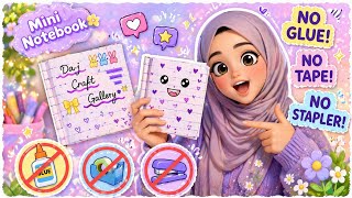 DIY Cute Mini Notebook 📒✨ No Glue No Tape No Stapler | Easy Paper Craft