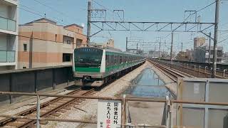 ＪＲ浮間舟渡駅を高速通過して行きます…ＪＲ埼京線(りんかい線直通)快速 新木場行き【E233系7000番台】