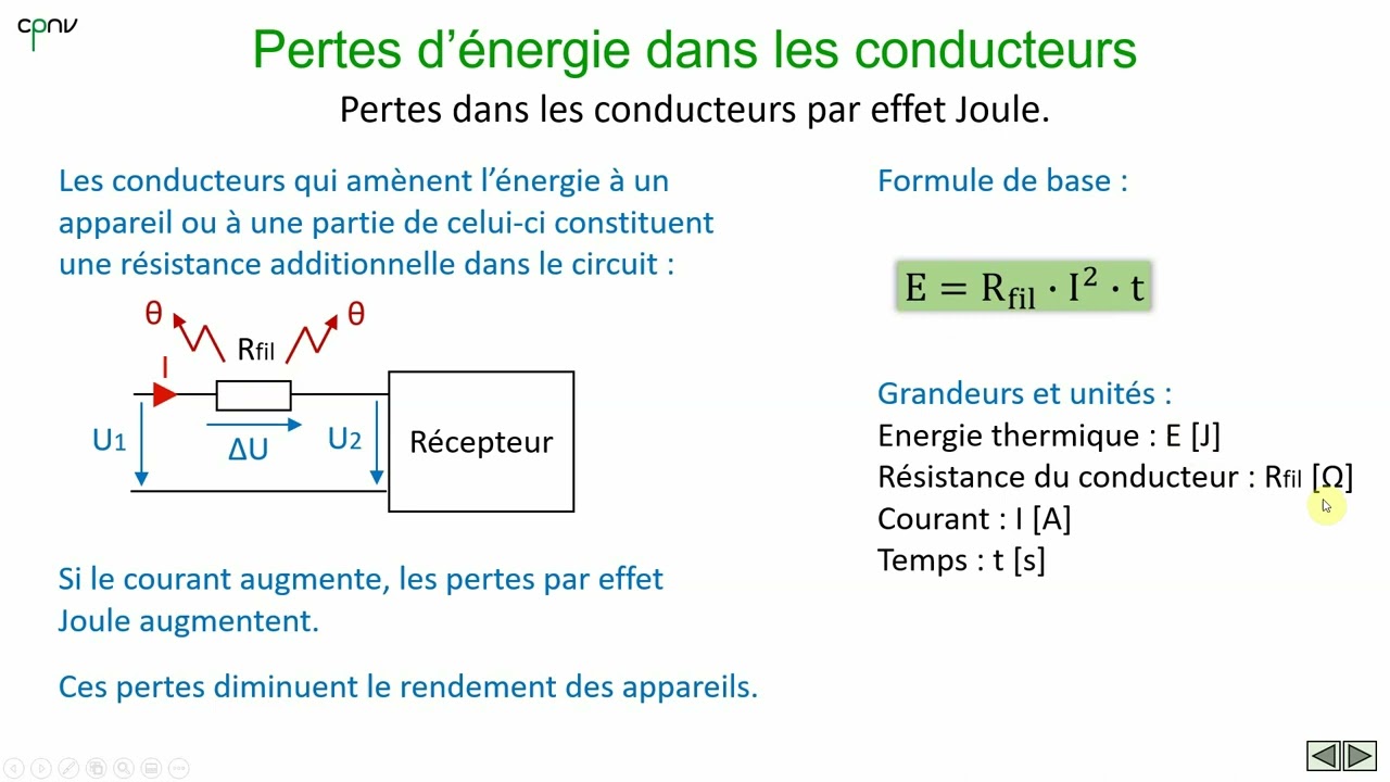 Elec energie thermique partie 3 pertes dans les conducteurs youtube