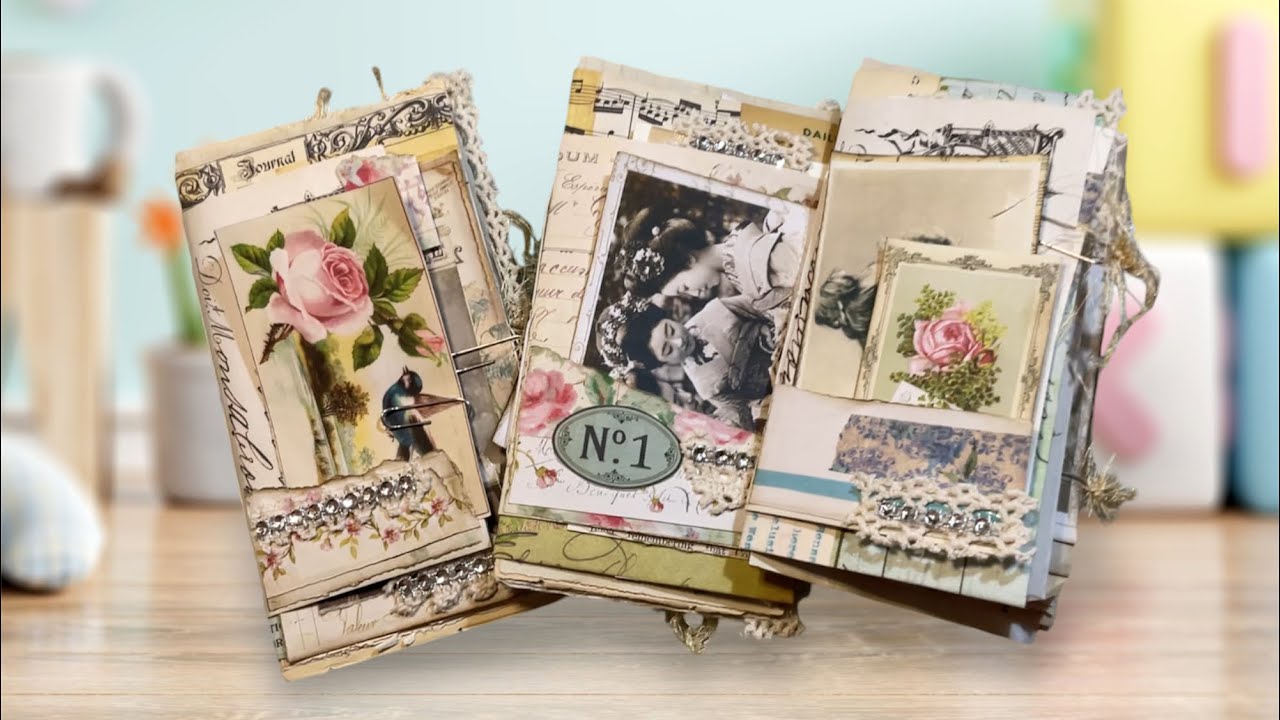 Craft With Me - Cute Little Mini Scrappy Junk Journals - Inspired By Ruby & Pearl xo *SOLD*