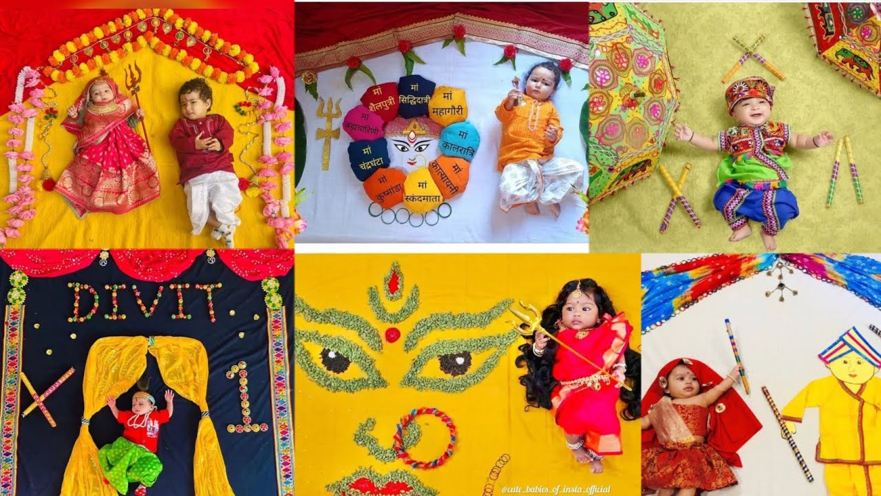baby-navratri-special-theme-photoshoot-idea-at-home-navratri-theme