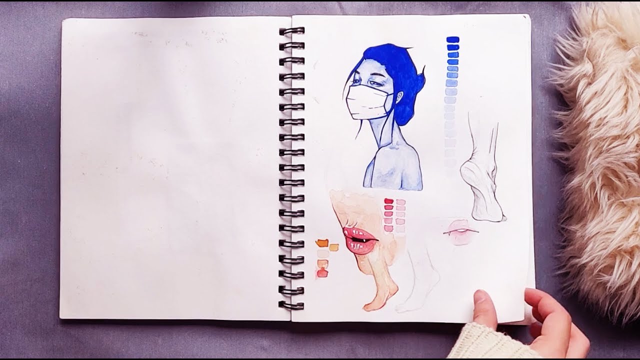 SKETCHBOOK Flip Through - First ever (no talking) - YouTube