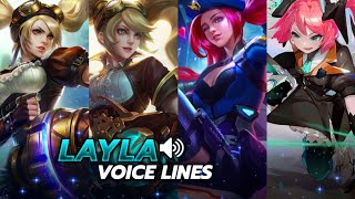 Layla Voice lines & Title - Old, Revamp, SABER Breacher and Miss Hiraki #MobileLegends