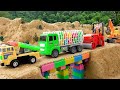 Construction Vehicles Together to Build The Bridge - Excavator Dump Truck Toys Funny Stories