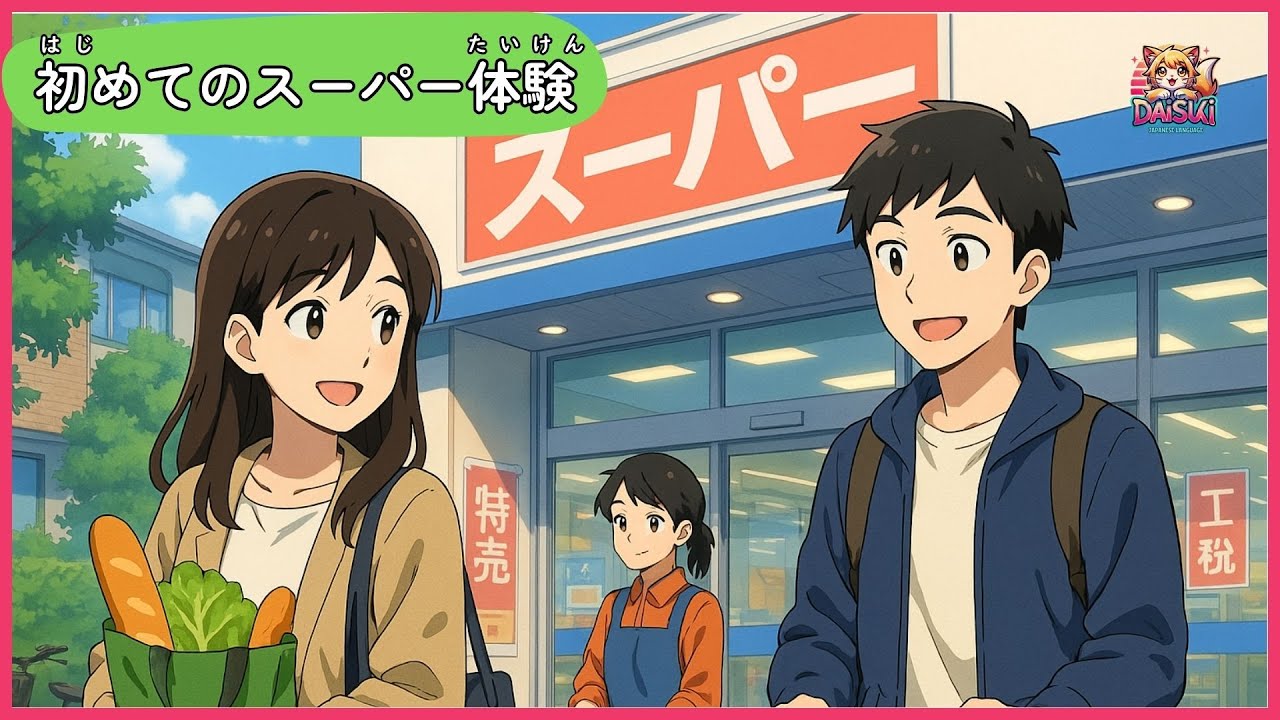 初めてのスーパー体験　！Weekend Routine of a Foreign Student | Japanese Listening Practice [N5–N3]