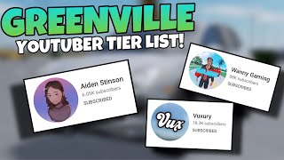 The Roblox Greenville YouTubers tier list!!!