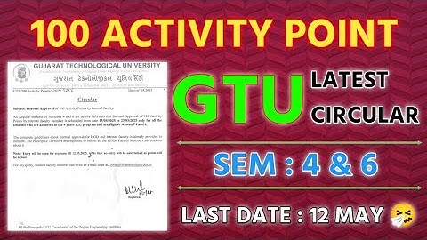 GTU | latest circular | 100 points activity