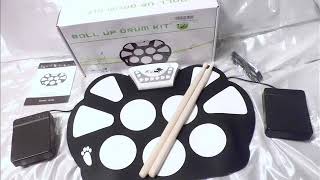 【サウンドサンプルあり】ROLL UP DRUM KIT 電子ドラムセット ロールアップドラム 電池動作OK