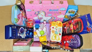 Box full of mix stationery - iron men pencil case, unicorn art set