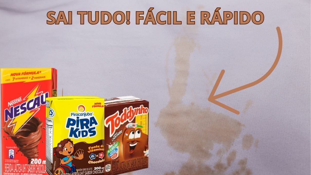 Como Tirar Mancha de Nescau / Toddynho / Pirakids  da Roupa branca | Dica Caseira e Eficiente