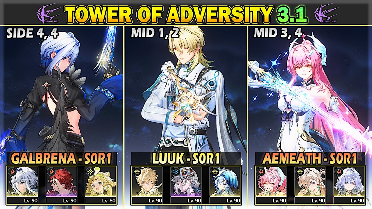 [NEW ToA] Luuk-Sanhua, Aemeath (Rupture), Galbrena-Mortefi | 36 Crest Tower of Adversity 3.1 | WuWa