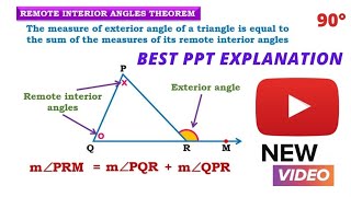 Class 09th Geometry || Chp No. 03 Triangles || Remote Interior Angle Theorem