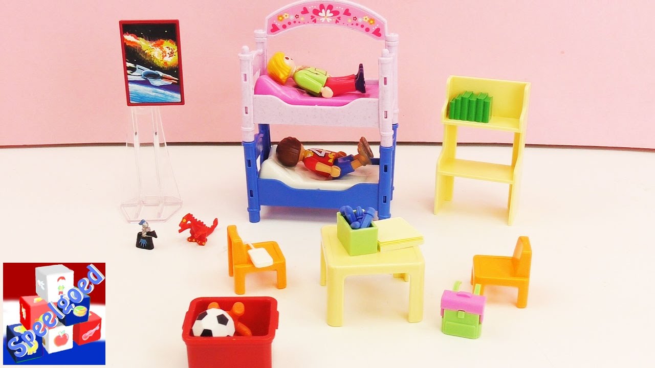 domesticeren Compliment Beschuldiging Playmobil bonte kinderkamer 5306 Dollhouse unboxing en demo | Met  speelgoed, tafel en stapelbed - YouTube