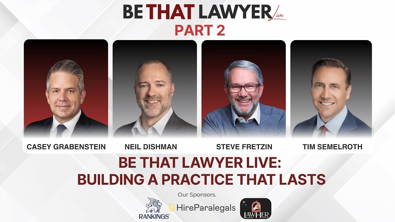 Tim Jaffe BE THAT LAWYER LIVE: BUILDING A PRACTICE THAT LASTS (Part 2) - YouTube