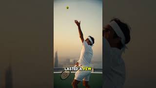Roger Federer and Andre Agassi play tennis in the sky…