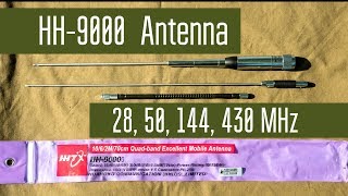 Четырёх-диапазонная антенна HH-9000. 28/50/144/430 МГц. Проверка в полях. Перестройка на 27 МГц.