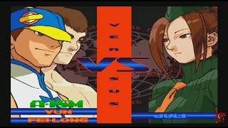 Fei Long /Jun Tag Team Arcade Street Fighter Alpha 3 Max PSP 1080p 60fps