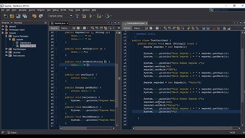 Contoh menggunakan class, object, method, setter dan getter dalam OOP JAVA