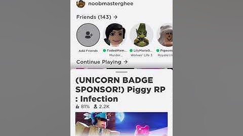 How to get the unicorn sponsor badge in piggy rp infection roblox