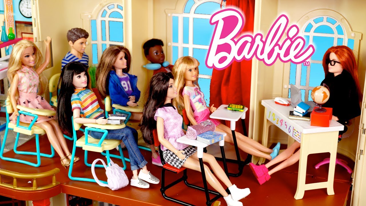 barbie doll go to school