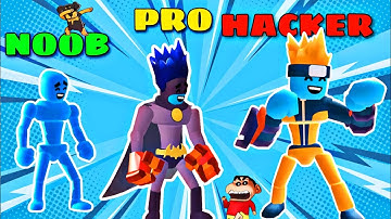 SHINCHAN AND CHOP BECAME NARUTO 😂 | NOOB vs PRO vs HACKER Stickman Ragdoll Fighter | IamBolt Gaming
