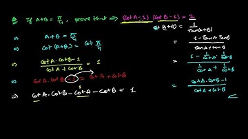 How to Solve  Trigonometric Proving Questions - Cot (A+B) Based