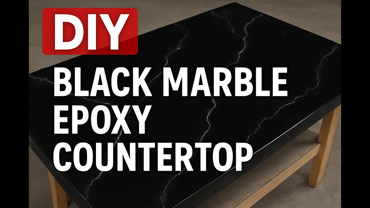 DIY Black Marble Epoxy Countertop | How to Make a Stunning Faux Marble ...