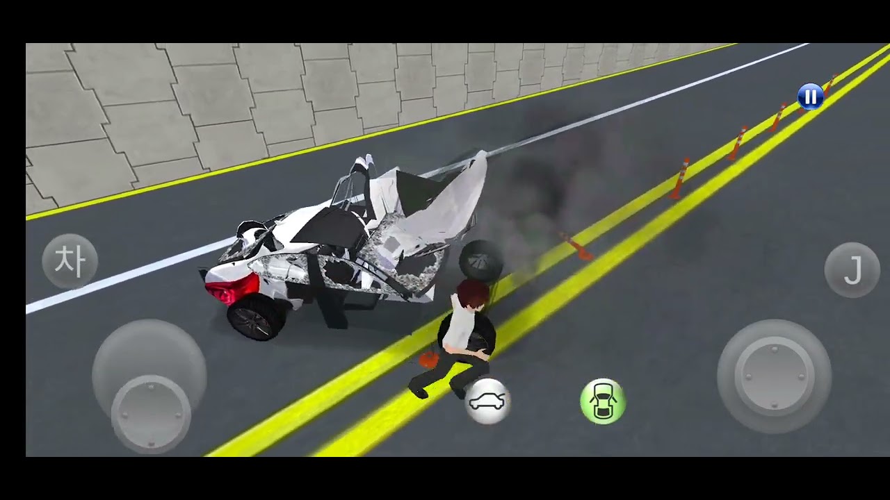 3d운전교실 구버전 제네시스G70 자동차 파괴태스트(?)(17.92버전)