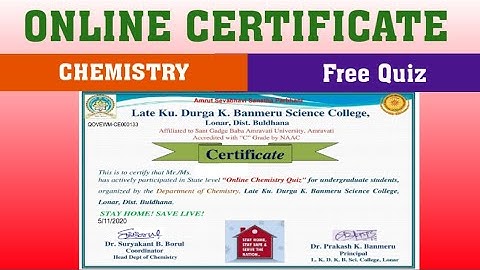 CHEMISTRY APTITUDE TEST l ONLINE CERTIFICATE QUIZ l CHEMISTRY QUIZ l ONLINE CERTIFICATE l FREE QUIZ