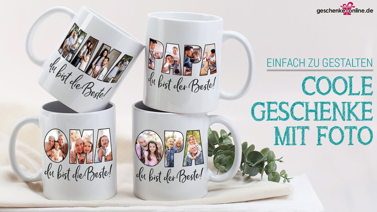 Weisse Fototasse Fur Den Besten Opa Mit 3 Bildern