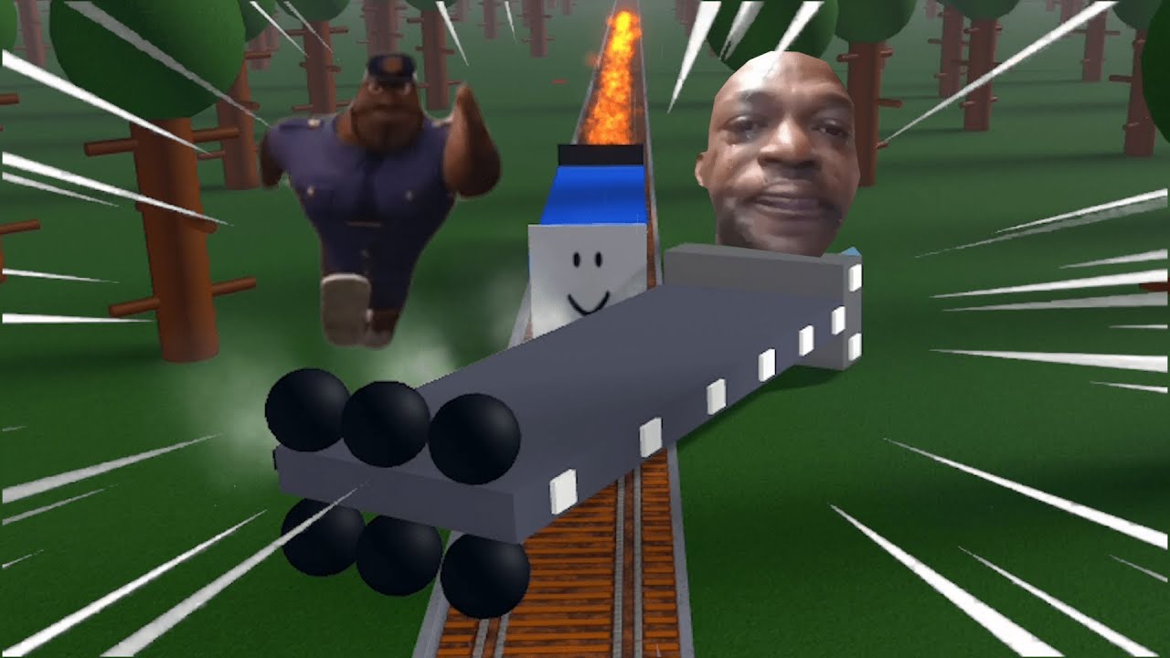 ROBLOX Train Destroys Car!