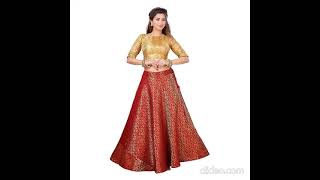 Shorts STUDIO Shringaar Womens Benaras Brocade Wedding Sangeet Skirt Lehenga Ghaghra (Free Size)