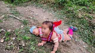 Single mother - Picking snails, catching fish & cooking rice