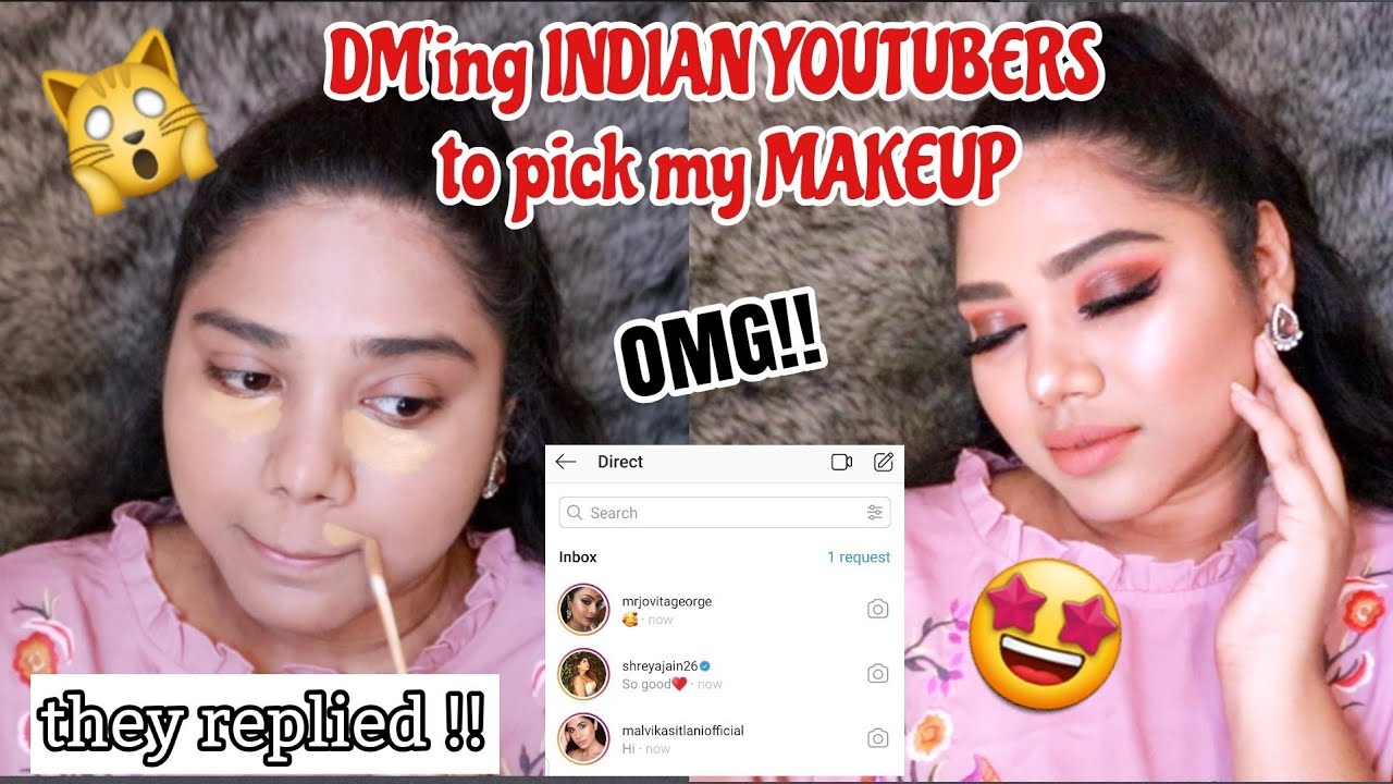 DM'ing "FAMOUS" INDIAN YOUTUBER'S TO PICK MY MAKEUP | SHAMVI KRISHNA