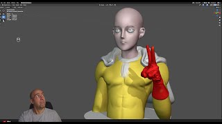 One punch man in Blender