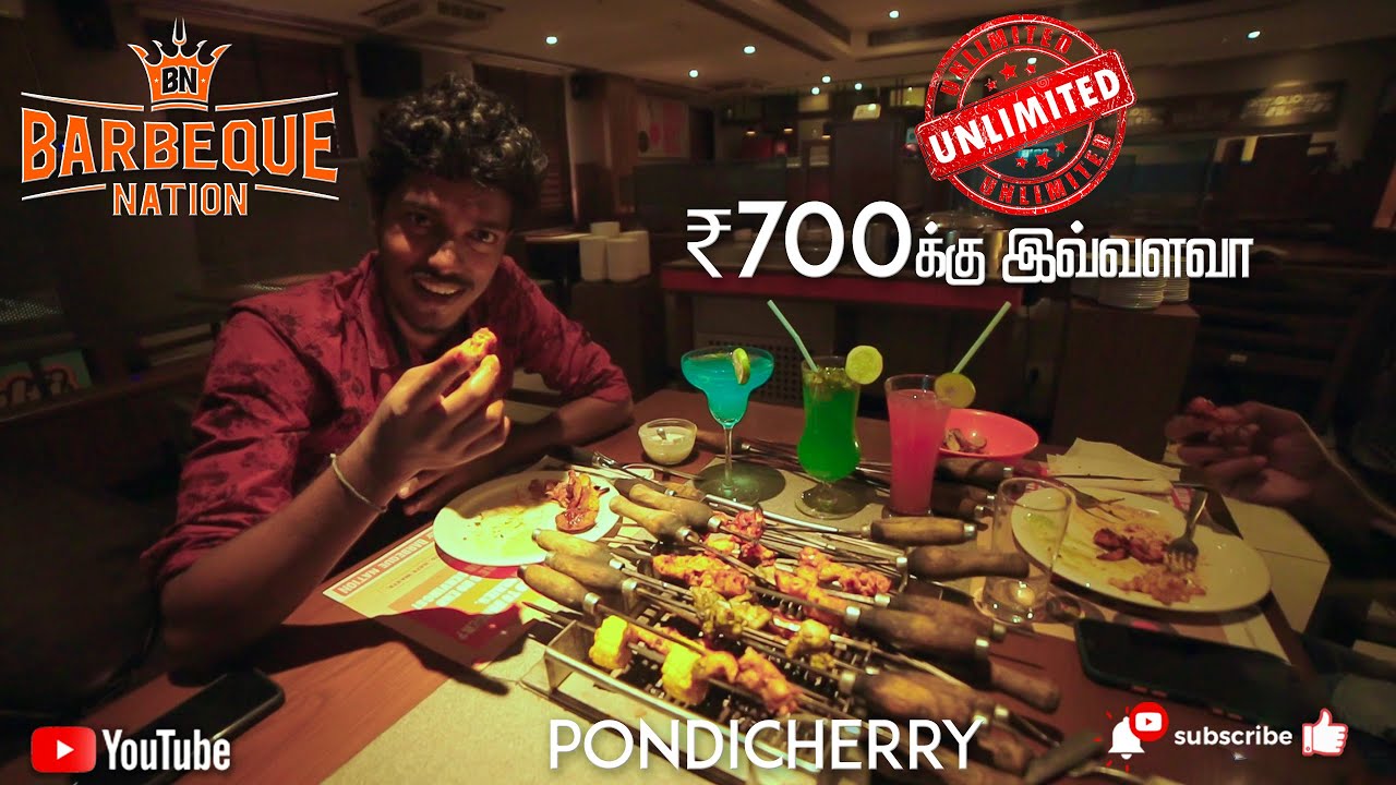 Unlimited food BARBEQUE NATION at Pondicherry Food vlog YouTube