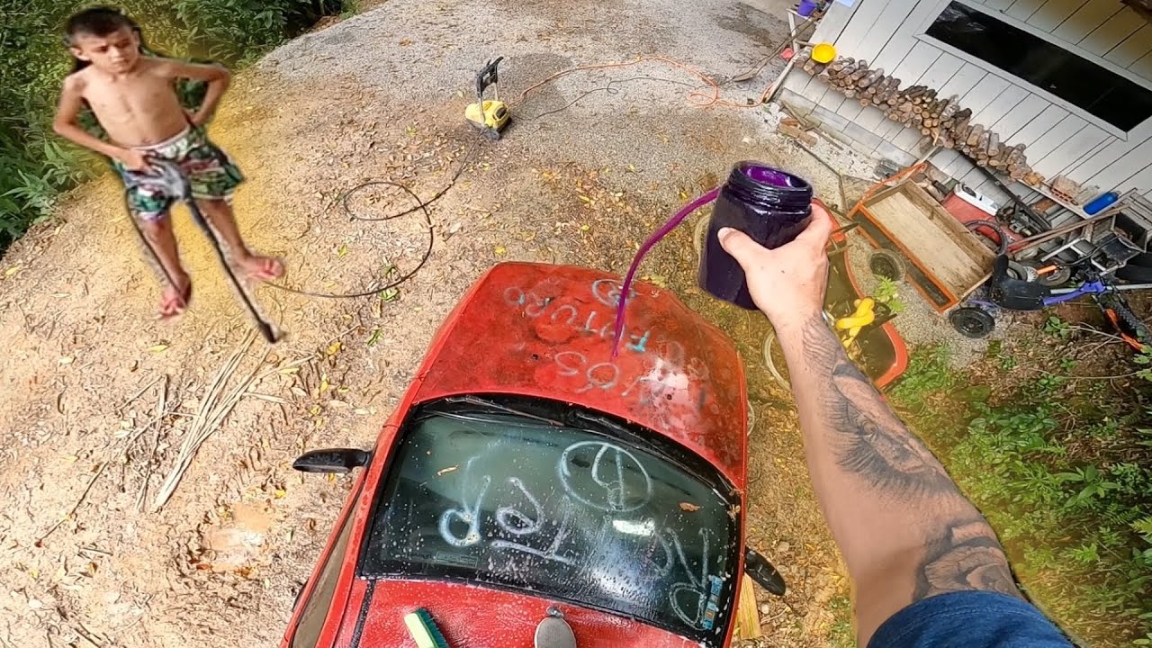 CONCERTEI MEU LAVA JATO E PREPARAMOS O PALIO PARA A PINTURA.