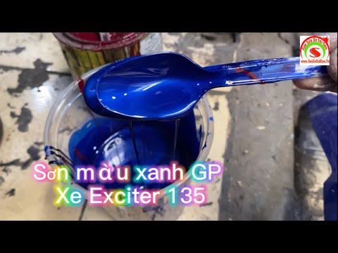 Màu Xanh Gp - Sơn màu xanh GP cho xe Yamaha Exciter 135 cho anh trai Long An